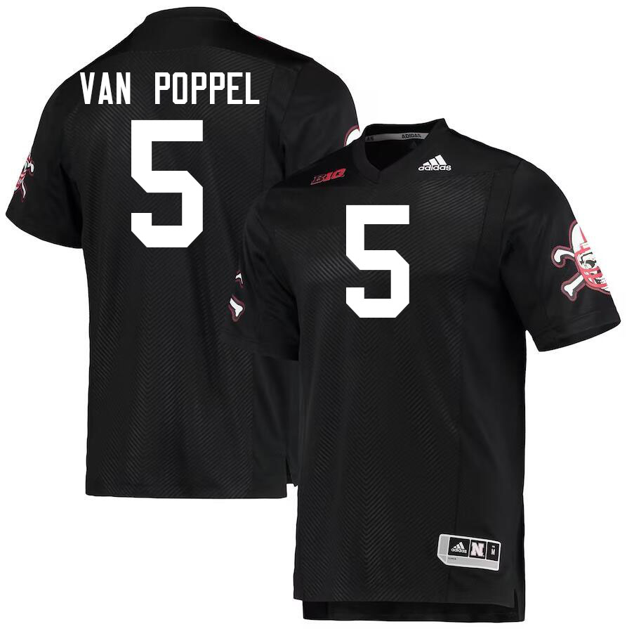 Nebraska Cornhuskers #5 Riley Van Poppel College Football Jersey Stitched-Black Nebraska Cornhuskers #5 Riley Van Poppel College Football Jersey Stitched-Black